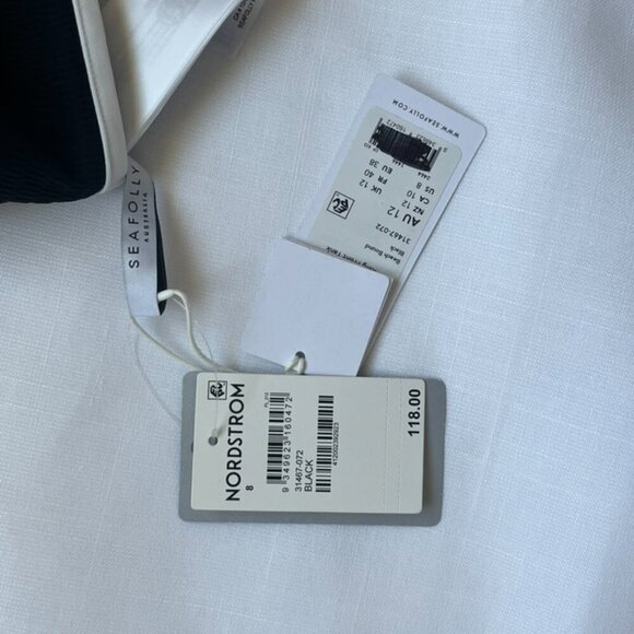 NWT Seafolly Beach Bound Ring Front Tank Bikini Top in Black Size 8 - Picture 8 of 8